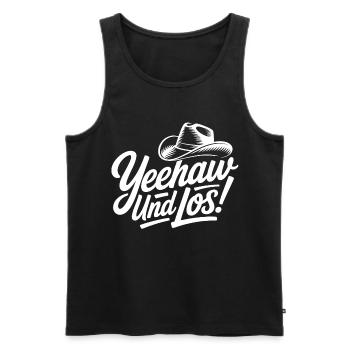 Yeahhaw Und Los! Cowboy Stil - Männer Premium Bio Tank Top - Schwarz - Vorne - AI Model Male 178 light (178cm)