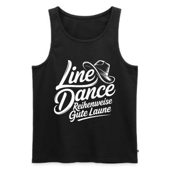 Line Dance Schriftzug Gute Laune - Männer Premium Bio Tank Top - Schwarz - Vorne - Michal (187cm)