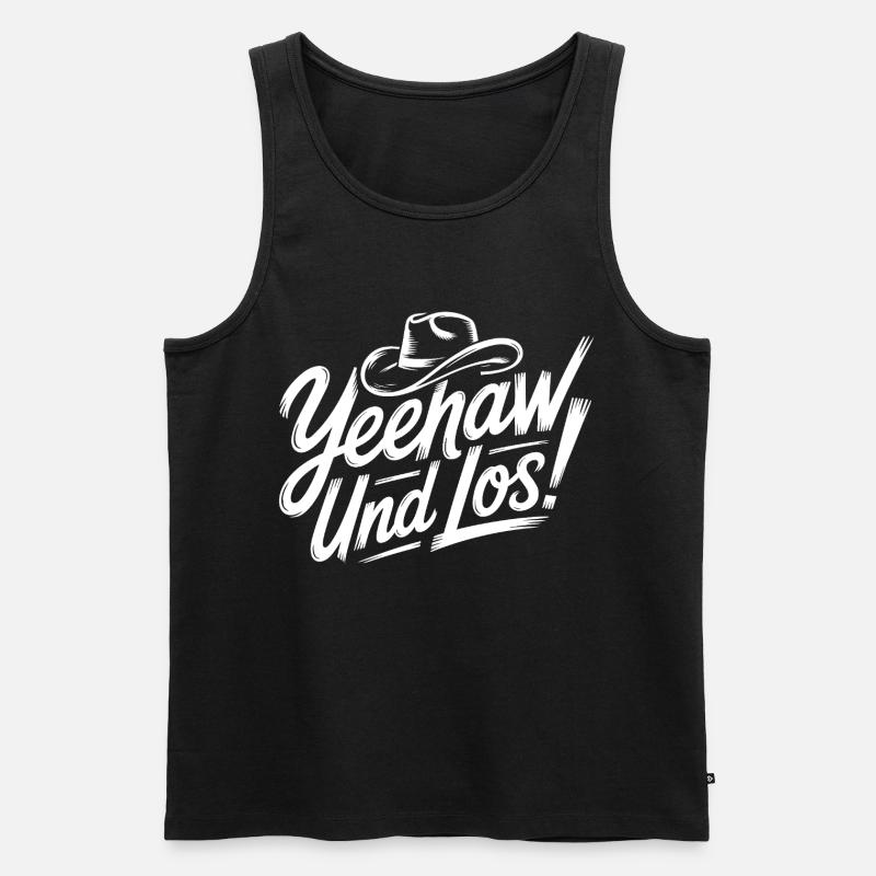 Yeah and Los! Western Script - Débardeur bio Premium Homme - noir