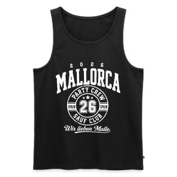MALLORCA 2026 Party Crew Sauf Club - Männer Premium Bio Tank Top - Schwarz - Vorne - Michal (187cm)