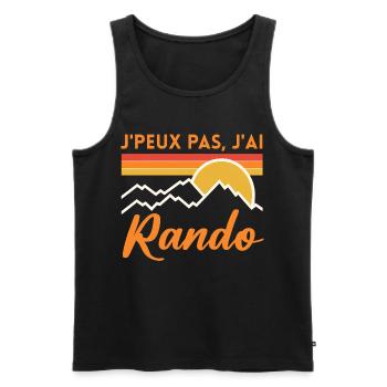 Rando Soleil Vintage Montagne randonnée rando - Débardeur bio Premium Homme - noir - Devant - Michal (187cm)