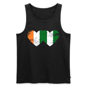 Drapeau du Nigeria de Côte d’Ivoire utilisé - Débardeur bio Premium Homme - noir - Devant - AI Model Male 178 light (178cm)