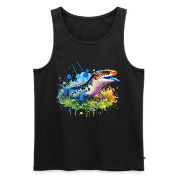 Don du scinque à langue bleue - Débardeur bio Premium Homme - noir - Devant - Michal (187cm)