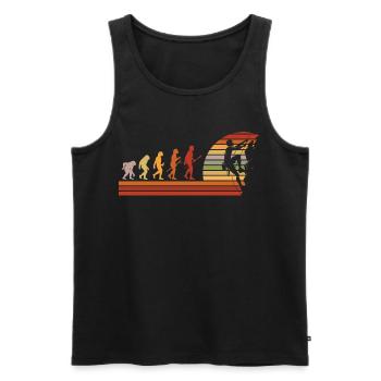 Evolution of Climbing Retro Design - Men's Premium Organic Tank Top - black - Front - AI Model Male 178 light (178cm)