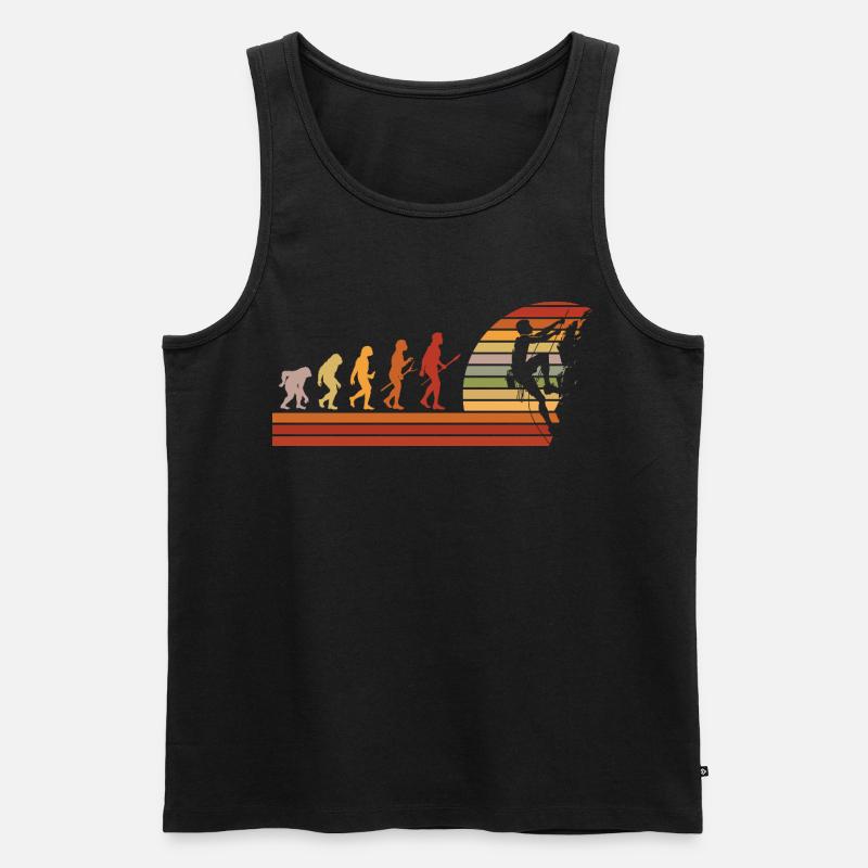 Evolution des Kletterns Retro Design - Männer Premium Bio Tank Top - Schwarz