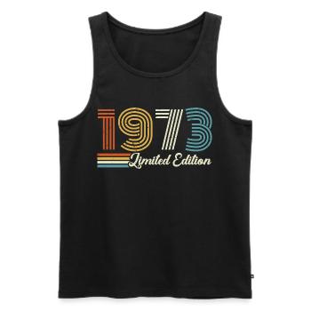 53rd birthday 1973 Born 1973 - Men's Premium Organic Tank Top - black - Front - AI Model Male 178 light (178cm)