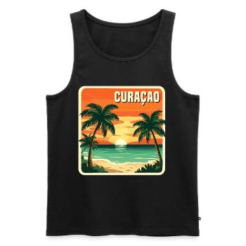 Curacao - Männer Premium Bio Tank Top - Schwarz - Vorne - Michal (187cm)
