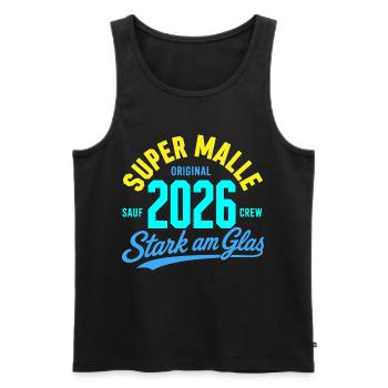 Malle 2026 Strong on the Glass Sauf Crew Original - Débardeur bio Premium Homme - noir - Devant - Michal (187cm)