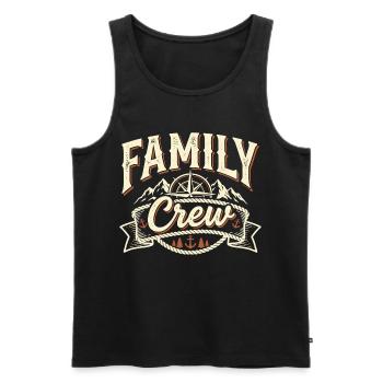 Ancre de boussole vintage de l’équipe familiale - Débardeur bio Premium Homme - noir - Devant - AI Model Male 178 light (178cm)