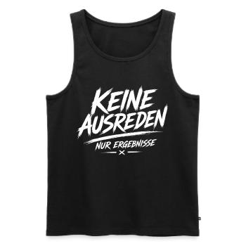 No excuses, only results - Men's Premium Organic Tank Top - black - Front - Michal (187cm)
