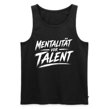 Mentality before talent - Men's Premium Organic Tank Top - black - Front - AI Model Male 178 light (178cm)