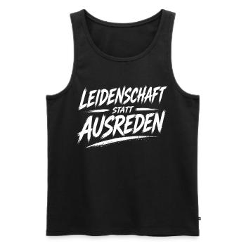 Passion instead of excuses - Men's Premium Organic Tank Top - black - Front - AI Model Male 178 light (178cm)