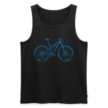 VTT Lineart Blue – Cadeau pour VTT - Débardeur bio Premium Homme - noir - Devant - AI Model Male 178 light (178cm)