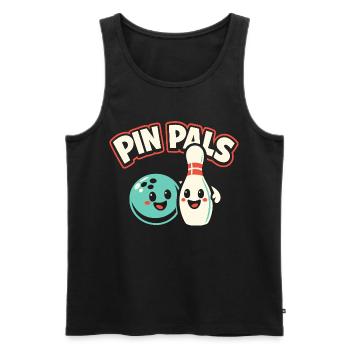 Pin Pals - Männer Premium Bio Tank Top - Schwarz - Vorne - AI Model Male 178 light (178cm)