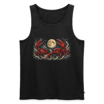 Crabes dans la mer au clair de lune Design graphique - Débardeur bio Premium Homme - noir - Devant - AI Model Male 178 light (178cm)