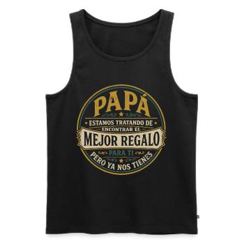 Meilleur cadeau pour enfants Papa design espagnol - Débardeur bio Premium Homme - noir - Devant - Michal (187cm)