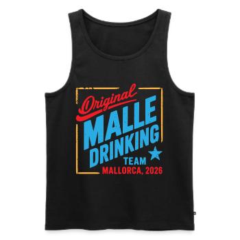 Équipe de Boisson Malle 2026 Majorque 2026 - Débardeur bio Premium Homme - noir - Devant - AI Model Male 178 light (178cm)