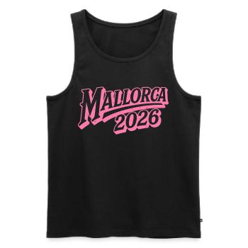 Mallorca 2026 - Men's Premium Organic Tank Top - black - Front - AI Model Male 178 light (178cm)
