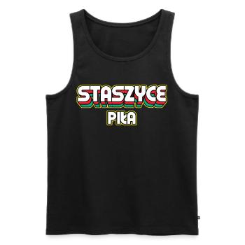 Staszyce Piła. Name des Retro-Bezirks - Männer Premium Bio Tank Top - Schwarz - Vorne - AI Model Male 178 light (178cm)