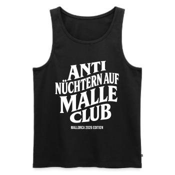 Malle 2026 Anti Nüchtern Auf Malle Club 2026 - Männer Premium Bio Tank Top - Schwarz - Vorne - Michal (187cm)