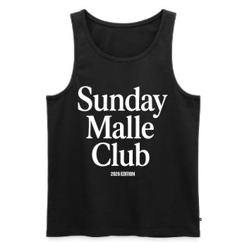 Malle 2026 Club du dimanche Malle - Débardeur bio Premium Homme - noir - Devant - Michal (187cm)