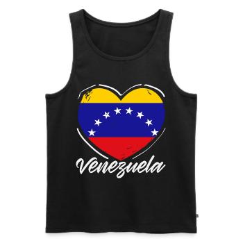 Venezuela Flagge Stolz & Heimat Venezuela - Männer Premium Bio Tank Top - Schwarz - Vorne - Michal (187cm)