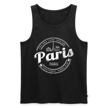 Paris in Frankreich Eiffelturm Vintage Souvenir - Männer Premium Bio Tank Top - Schwarz - Vorne - Michal (187cm)