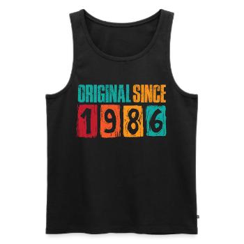 Original since 1986 - Männer Premium Bio Tank Top - Schwarz - Vorne - Michal (187cm)