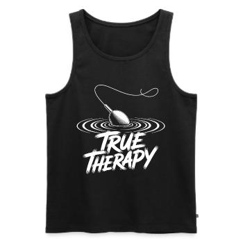 Fishing My Therapy - Men's Premium Organic Tank Top - black - Front - Michal (187cm)