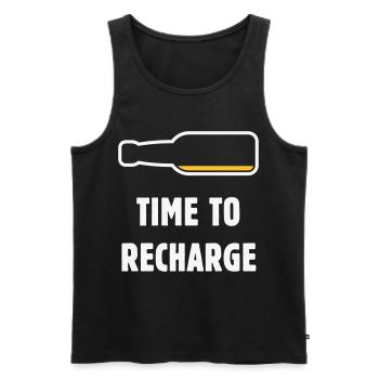 Temps de recharge (Bière / Bière / NEG 2C) - Débardeur bio Premium Homme - noir - Devant - Michal (187cm)