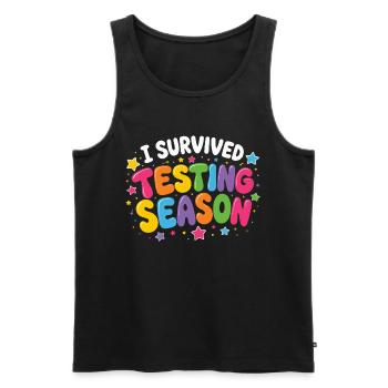 Ich habe die Klausurphase überlebt Schule Humor - Männer Premium Bio Tank Top - Schwarz - Vorne - AI Model Male 178 light (178cm)