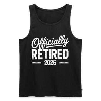 Retired 2026 Funny Retired Graphic Men Retirement - Men's Premium Organic Tank Top - black - Front - AI Model Male 178 light (178cm)