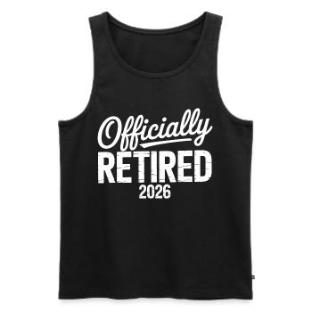 Retired 2026 Funny Retired Graphic Men Retirement - Men's Premium Organic Tank Top - black - Front - AI Model Male 178 light (178cm)