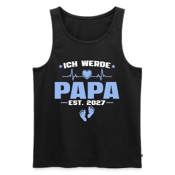 Ich werde Papa 2027 - Schwangerschaft Verkündung - Männer Premium Bio Tank Top - Schwarz - Vorne - AI Model Male 178 light (178cm)