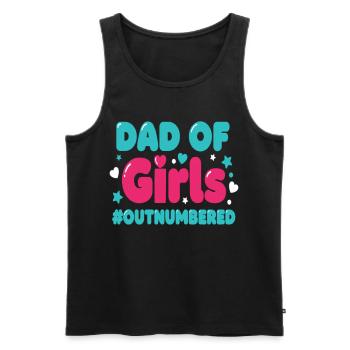 Papa des filles en infériorité numérique Papa fille - Débardeur bio Premium Homme - noir - Devant - AI Model Male 178 light (178cm)