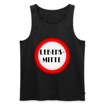Lebensmitte Menopause - Männer Premium Bio Tank Top - Schwarz - Vorne - AI Model Male 178 light (178cm)