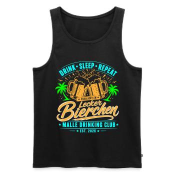 Malle 2026 Lecker Bierchen Malle Drinking Club - Männer Premium Bio Tank Top - Schwarz - Vorne - Michal (187cm)
