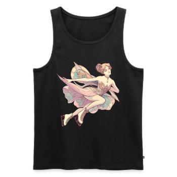 Figure skating in Art Nouveau style – pastel dream - Men's Premium Organic Tank Top - black - Front - AI Model Male 178 light (178cm)
