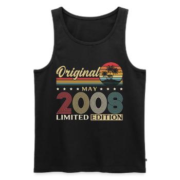 18th Birthday Gift Original May Vintage 2008 - Men's Premium Organic Tank Top - black - Front - AI Model Male 178 light (178cm)