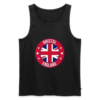 Insigne rétro de Bristol England - Débardeur bio Premium Homme - noir - Devant - Michal (187cm)