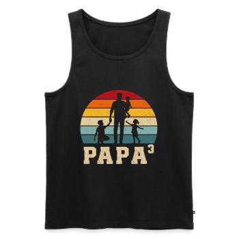Vater 3 Kinder Stolzer Vater 3 Kinder Dreifacher Papa - Männer Premium Bio Tank Top - Schwarz - Vorne - Michal (187cm)