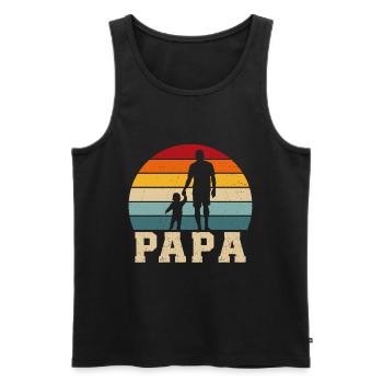 Papa et fils cadeau Père et fils papa et fille - Débardeur bio Premium Homme - noir - Devant - Michal (187cm)