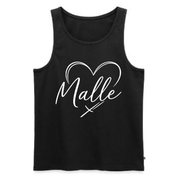 Malle Herz - Männer Premium Bio Tank Top - Schwarz - Vorne - Michal (187cm)