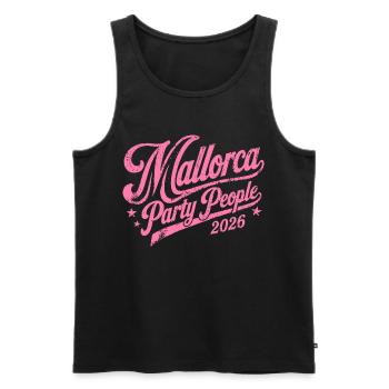 Malle 2026 Mallorca Party People 2026 - Männer Premium Bio Tank Top - Schwarz - Vorne - Michal (187cm)