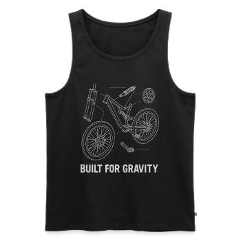 Construit pour la gravité : Dessin explosé de DH-Bike - Débardeur bio Premium Homme - noir - Devant - Michal (187cm)