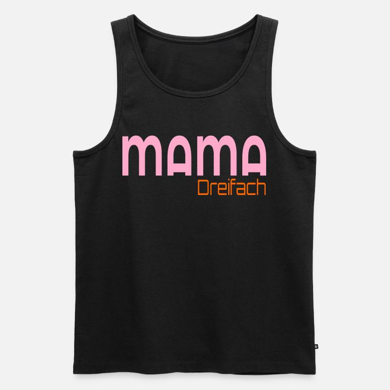 Dreifach Mama - Männer Premium Bio Tank Top - Schwarz