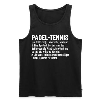 Padel Tennis Lustige Definition - Männer Premium Bio Tank Top - Schwarz - Vorne - Michal (187cm)