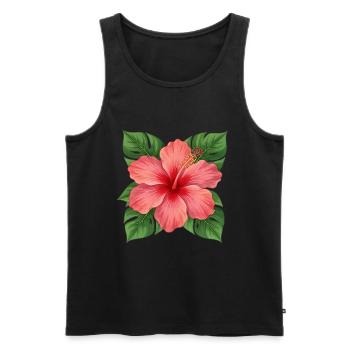 Hawaiian Flower Hibiscus Hibiscus Blossom Holiday Gift - Men's Premium Organic Tank Top - black - Front - Michal (187cm)