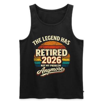 The Legend Retires 2026 - Humor - Men's Premium Organic Tank Top - black - Front - Michal (187cm)
