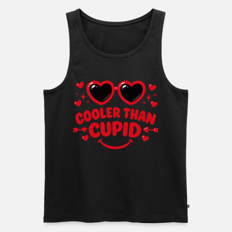 Cooler als Amor Retro-Herzen - Männer Premium Bio Tank Top - Schwarz